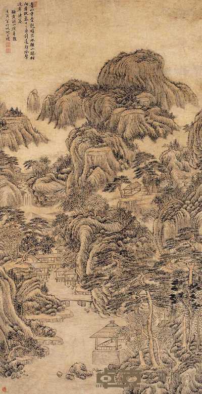 何文煌 山水 立轴 51×100cm